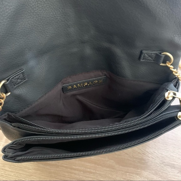 Rampage Vegan Faux Leather Gold Chain Crossbody - Picture 8 of 10